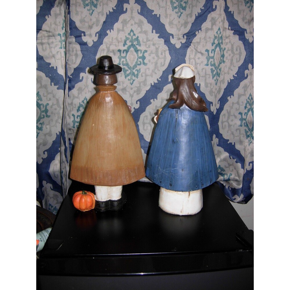 Pilgrim Harvest Thanksgiving Accent Decor Figures Set 16" - Picture 6 of 11